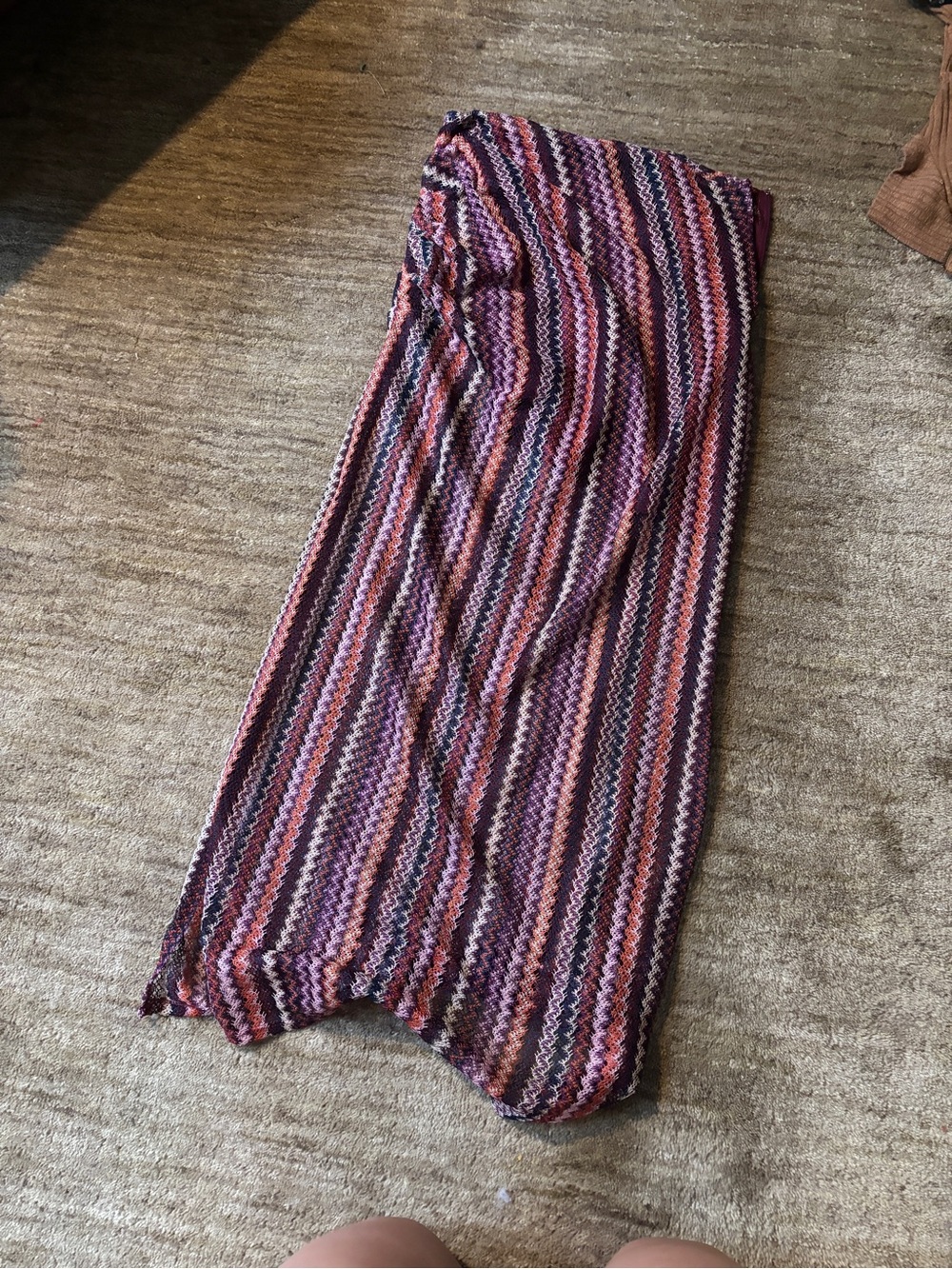 mi ami Multicolor Chevron Knit Skirt with Berry Lining